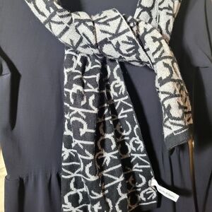 Calvin Klein Monogram Black and Gray Scarf